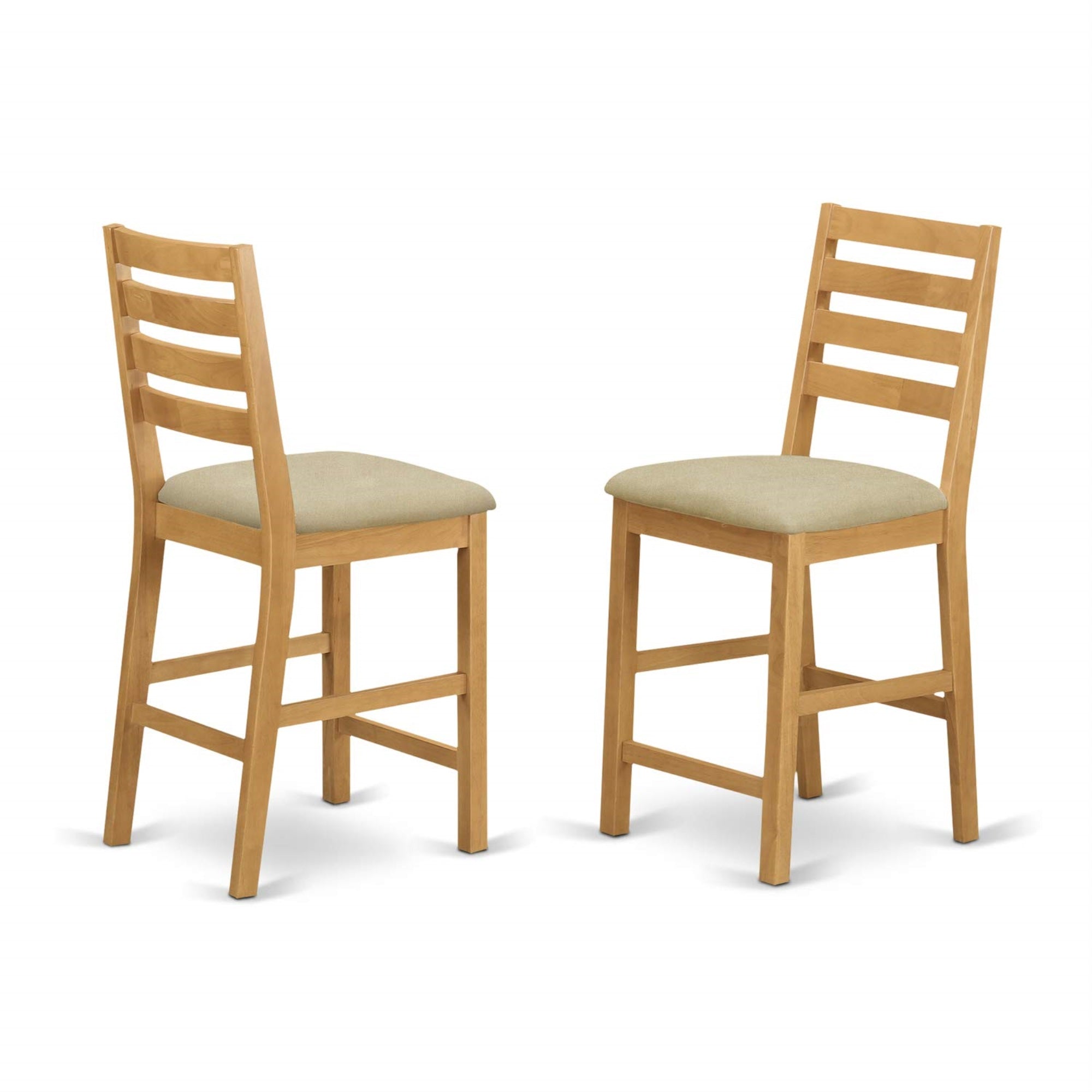 East West Furniture CACF5H-OAK-C 5 Piece Counter Height Dining Set Includes a Rectangle Kitchen Table and 4 Linen Fabric Upholstered Dining Chairs, 36x60 Inch, Oak