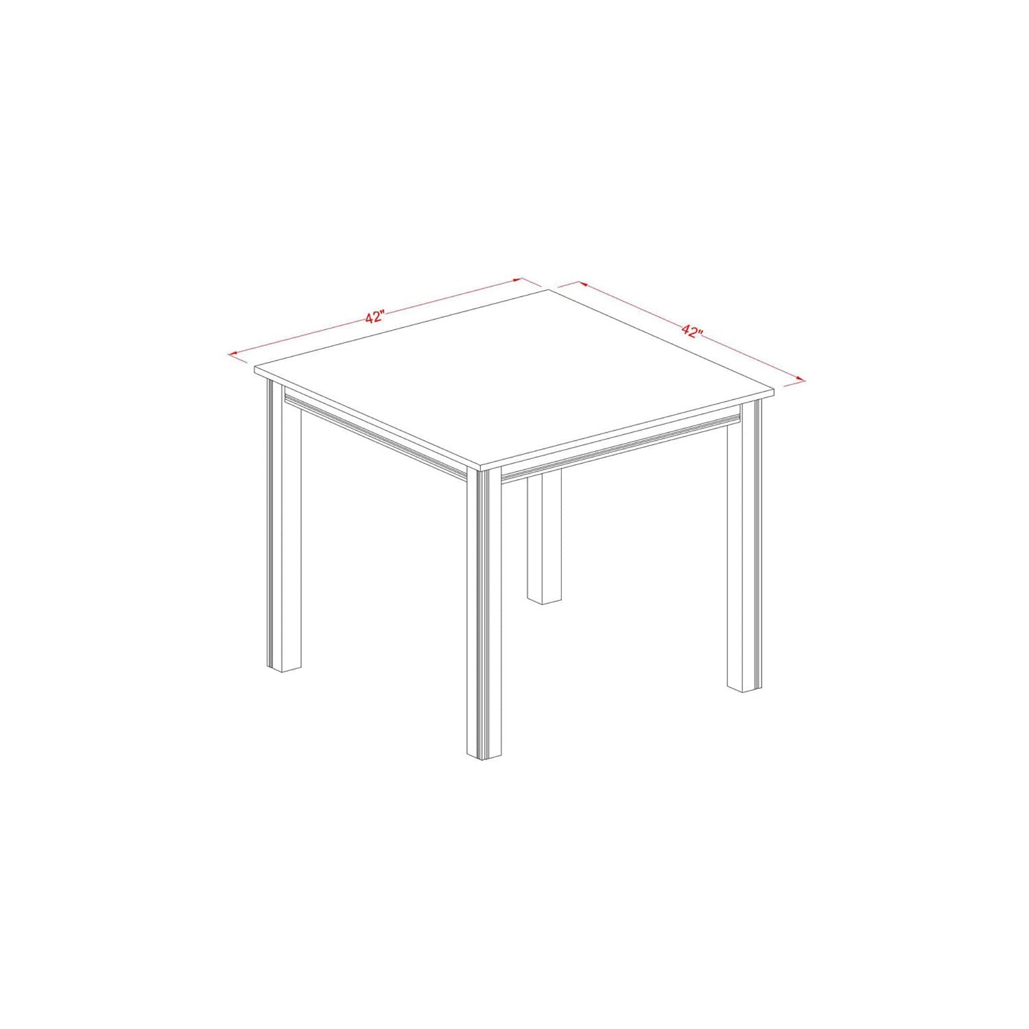 East West Furniture CAFE5-OAK-C 5 Piece Counter Height Pub Set Includes a Square Dining Table and 4 Linen Fabric Dining Room Chairs, 42x42 Inch, Oak