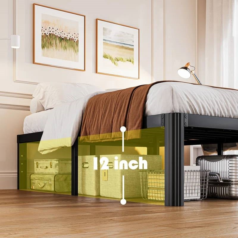 California King size Heavy Duty Metal Bed Frame with Round Edge Legs
