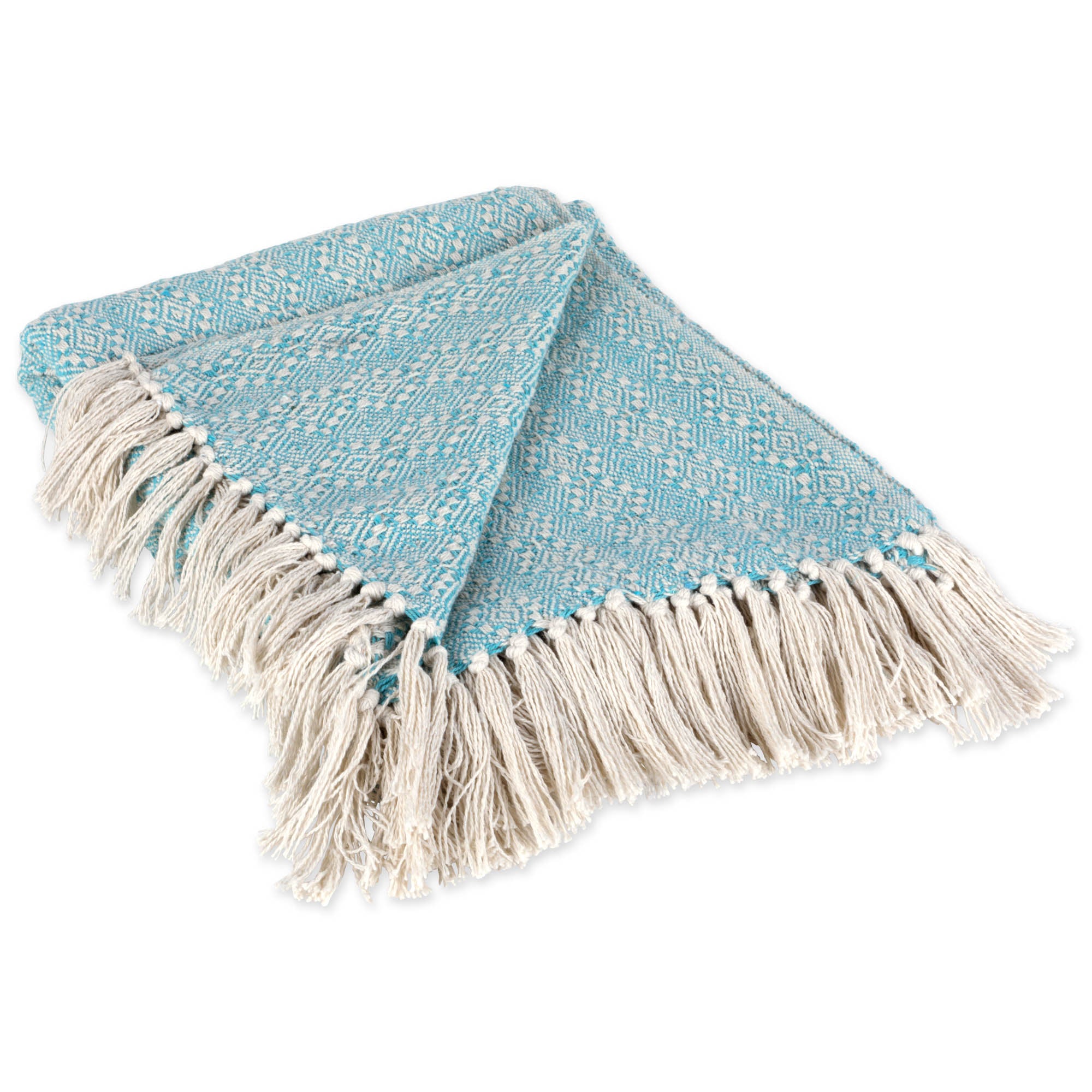 Dii Aqua Diamond Stitch Throw
