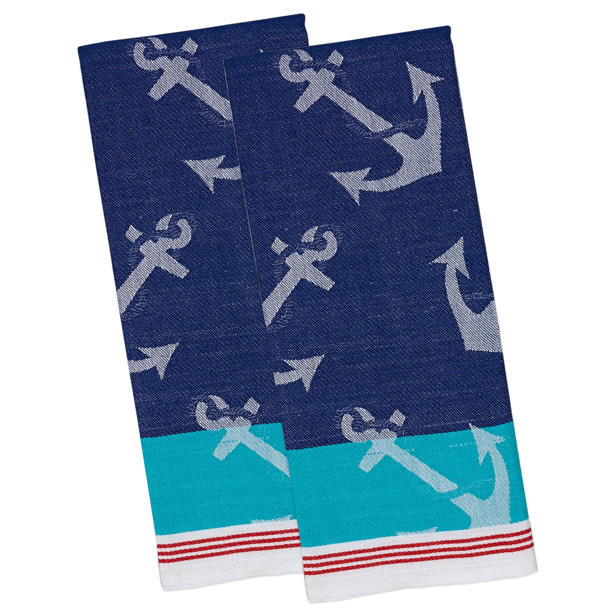 DII Anchors Away Jacquard Dishtowel (Set of 2)