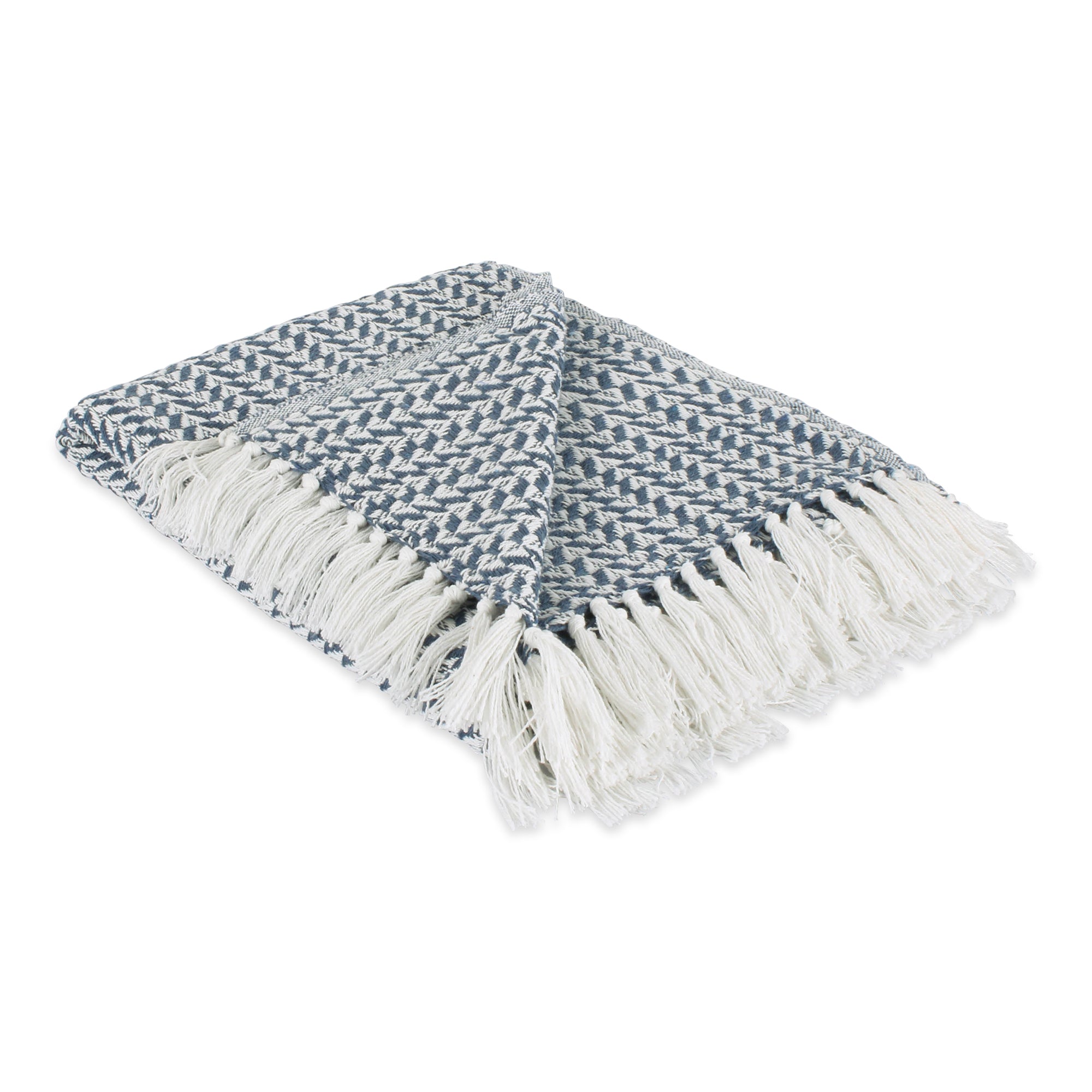 Dii Arrowhead Woven Throw, 50X60' With 3' Fringe, French Blue, 1 Piece
