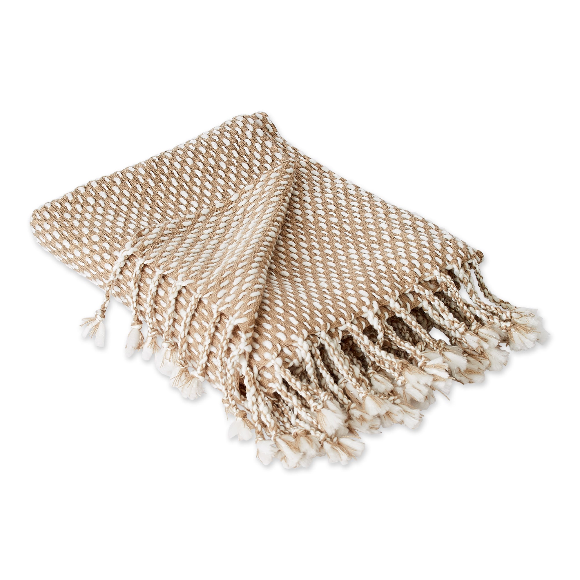 Dii Stone & White Textured Acrylic Throw