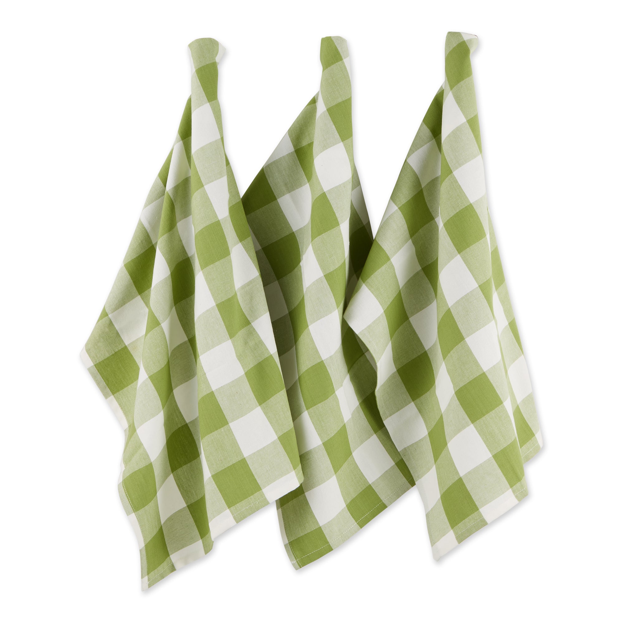 DII Antique Green Buffalo Check Dishtowel (Set of 3)
