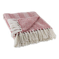 DII Barn Red Herringbone Stripe Throw