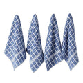 DII Stonewash Blue Solid Windowpane Terry Dishtowel 4 Piece