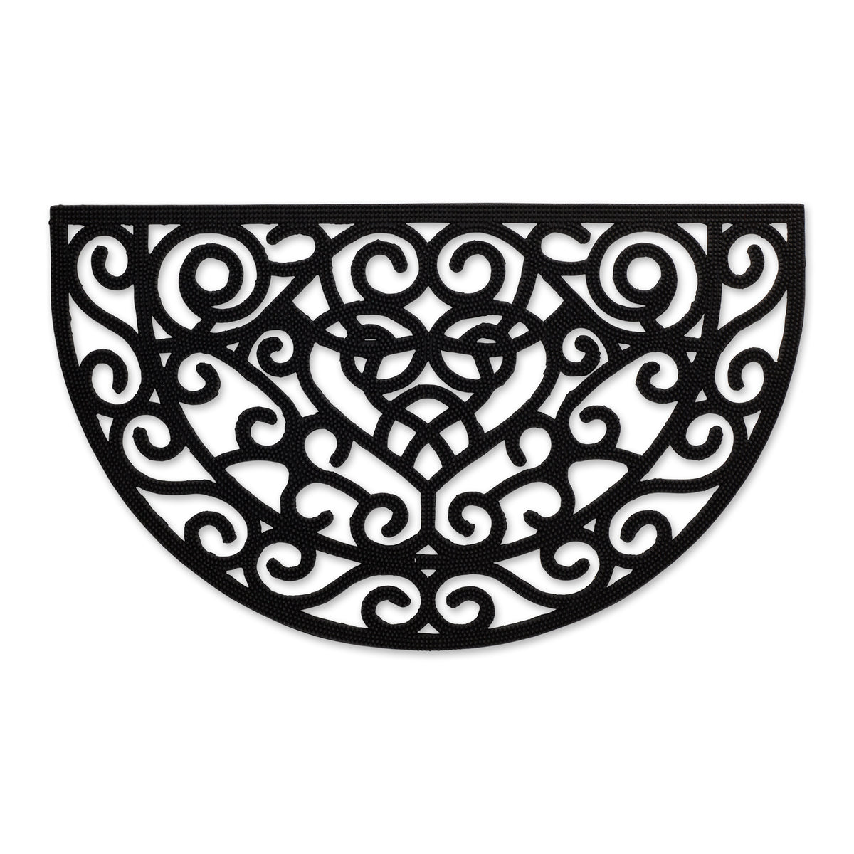 Heart Scroll Half Moon Pin Rubber Doormat