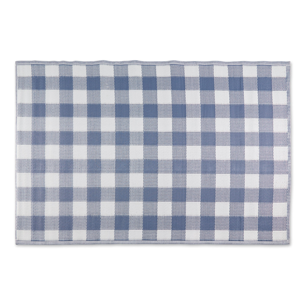 Dii French Blue And White Buffalo Check Outdoor Rug 4X6 Ft