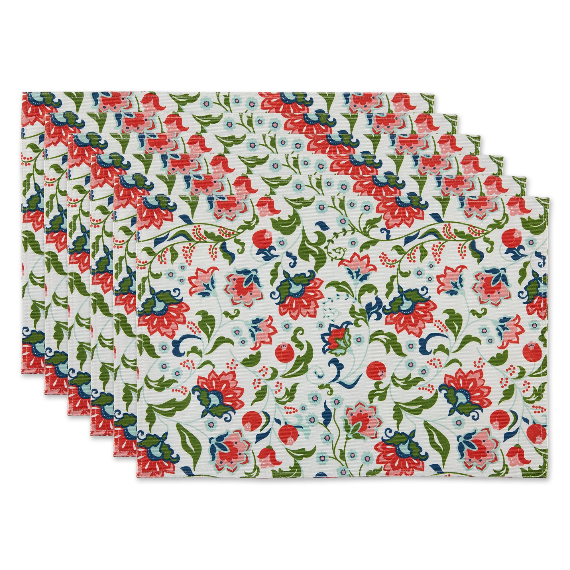 Dii Garden Floral Print Outdoor  Placemat (Set Of 6)