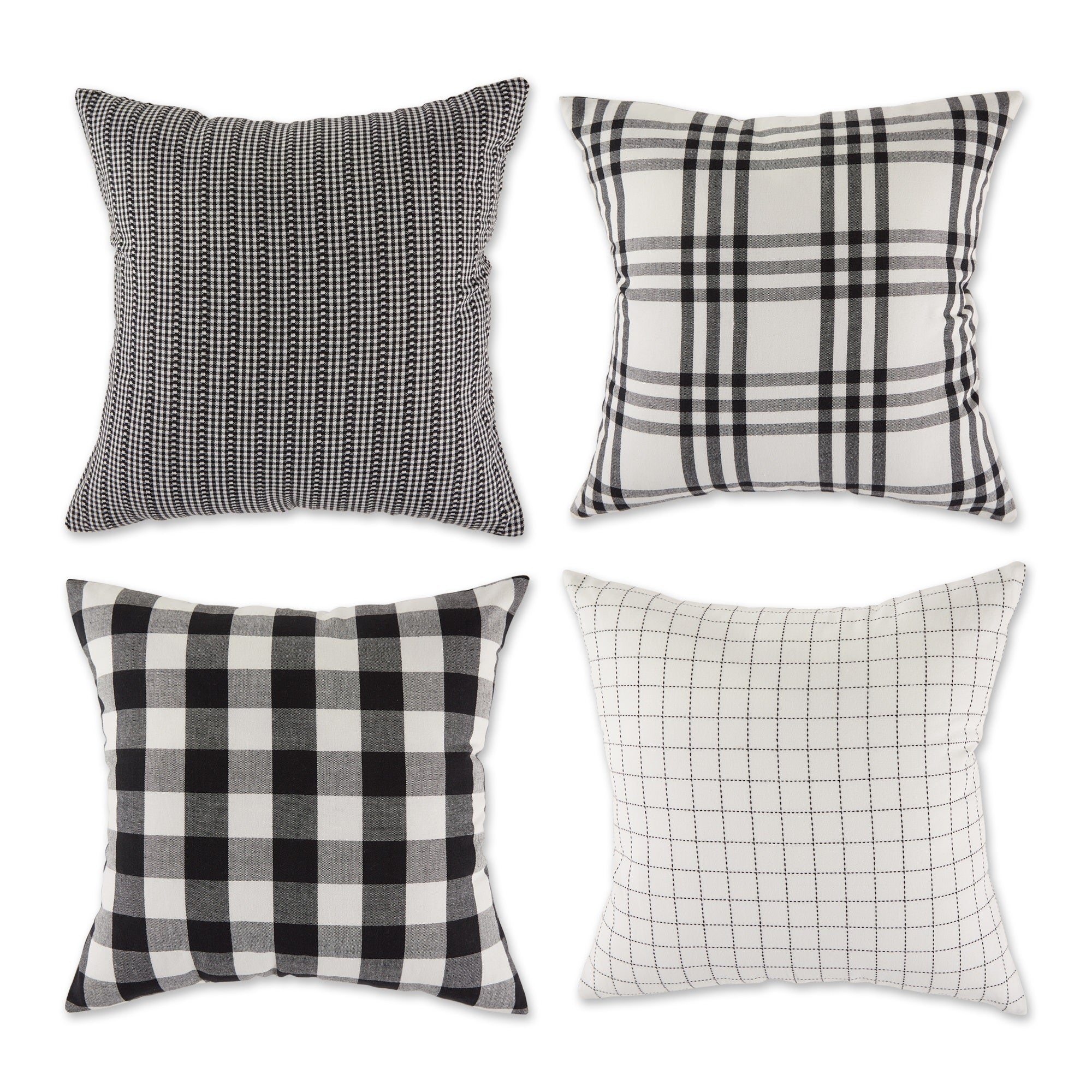 Dii Asst Dii Black Farmhouse Pillow Cover 18X18 Inch, 4 Piece