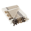 IVORY, STONE & BROWN BOLD HERRINGBONE THROW
