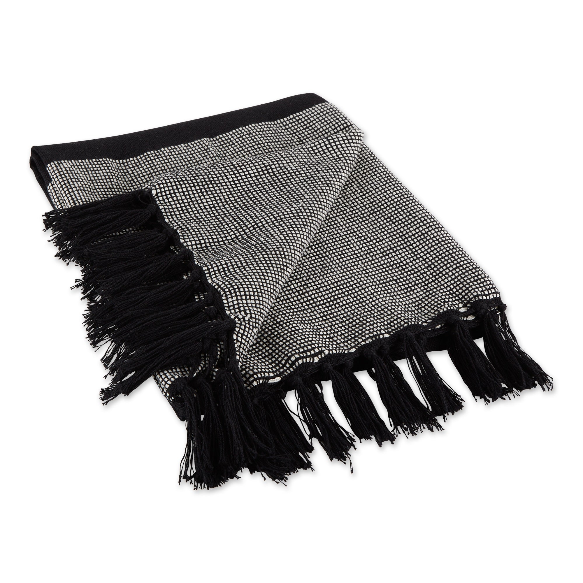 Black Urban Cityscape Border Throw