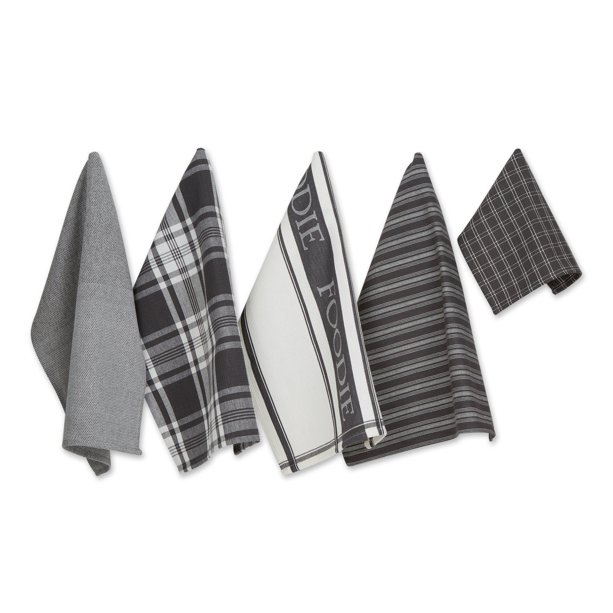 DII Asst Mineral Foodie Dishtowel And Dishcloth 5 Piece