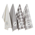 GRAY FARM TO TABLE EMBELLISHED DISHTOWEL SET/4