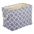 DII Polyester Bin Lattice Stonewash Blue Rectangle Large