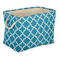 DII Polyester Bin Lattice Storm Blue Rectangle Medium