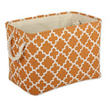 DII Polyester Bin Lattice Pumpkin Spice Rectangle Large
