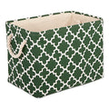 DII Polyester Bin Lattice Hunter Green Rectangle Small