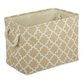 DII Polyester Bin Lattice Vintage Linen Rectangle Large