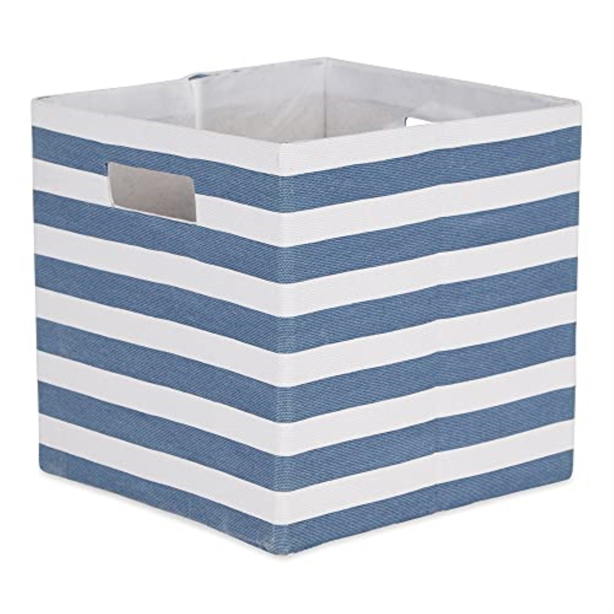 DII Polyester Cube Stripe French Blue Square 11x11x11