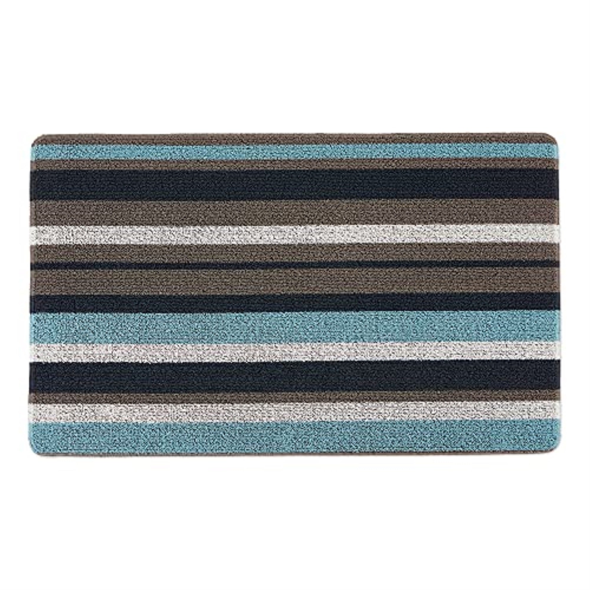 Dii Blue And Gray Stripe Tufted Loop Textilene Mat 17.75X29.5 Inches
