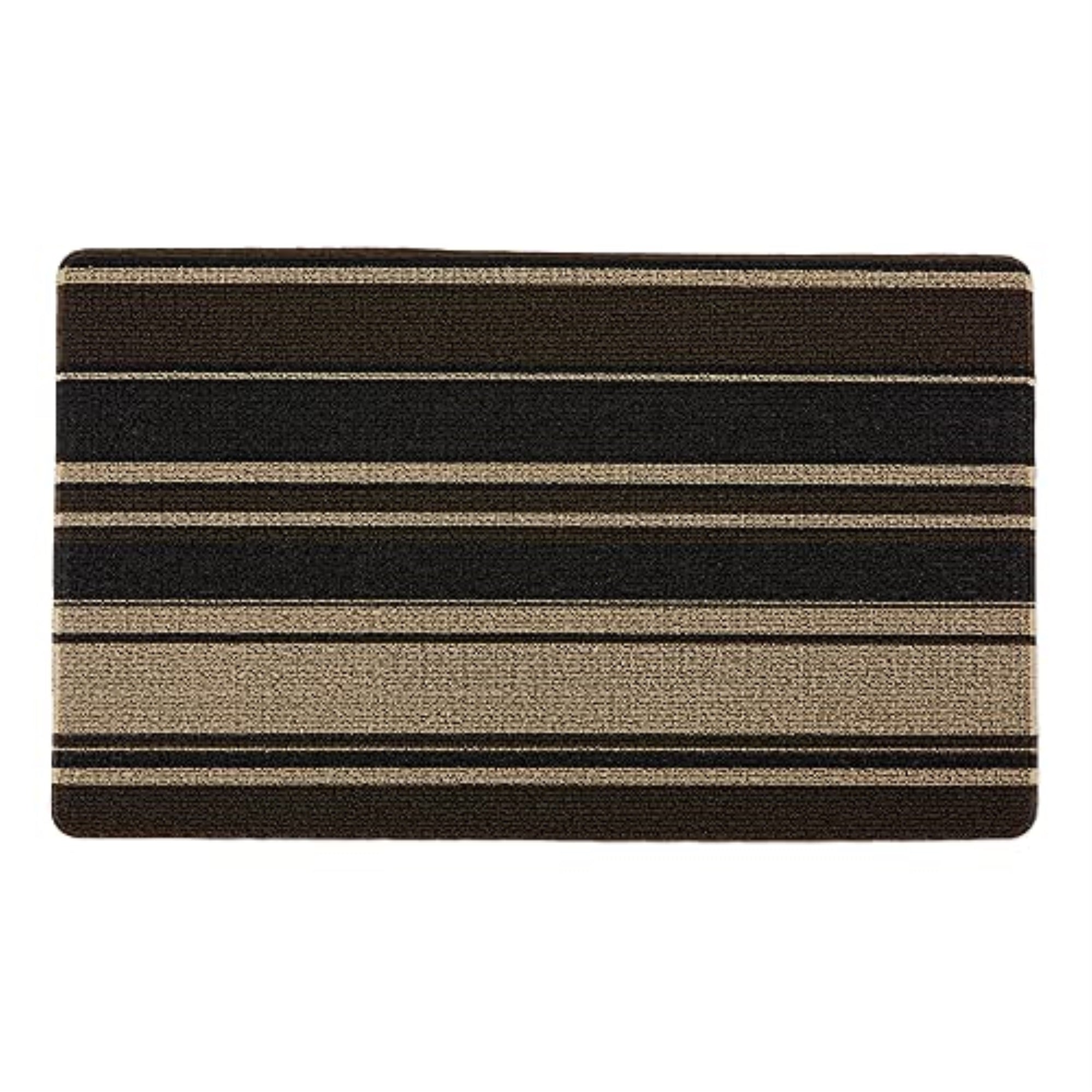Dii Neutral Stripe Tufted Loop Textilene Mat 17.75X29.5 Inches