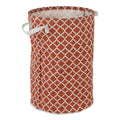 DII PE-Coated Cotton Polyester Laundry Hamper Lattice Cinnamon Round 13.5x13.5x20