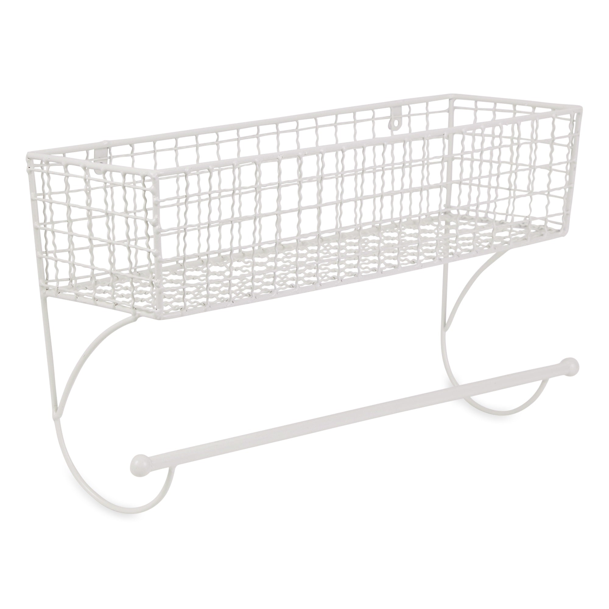 LARGE ANTIQUE WHITE FARMHOUSE TOWEL RACK