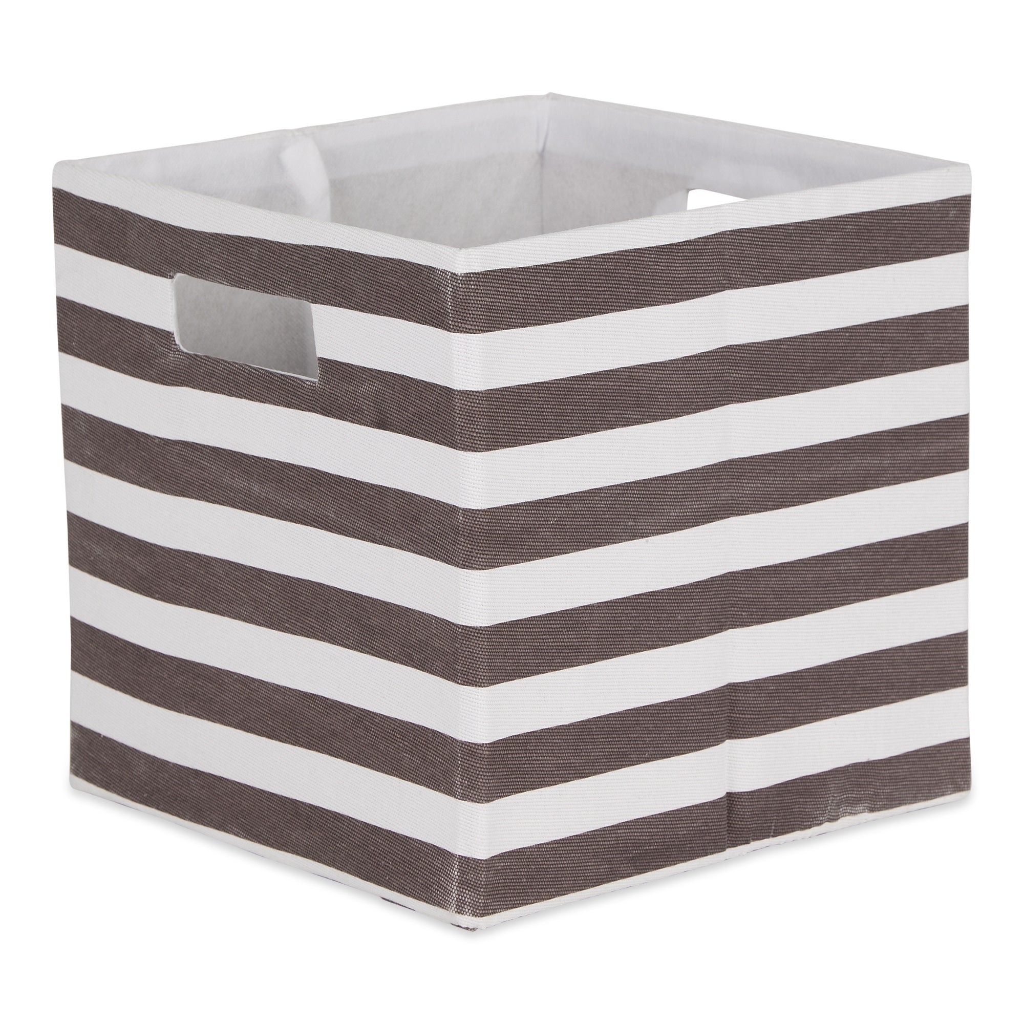 DII Polyester Cube Stripe Brown Square 13x13x13