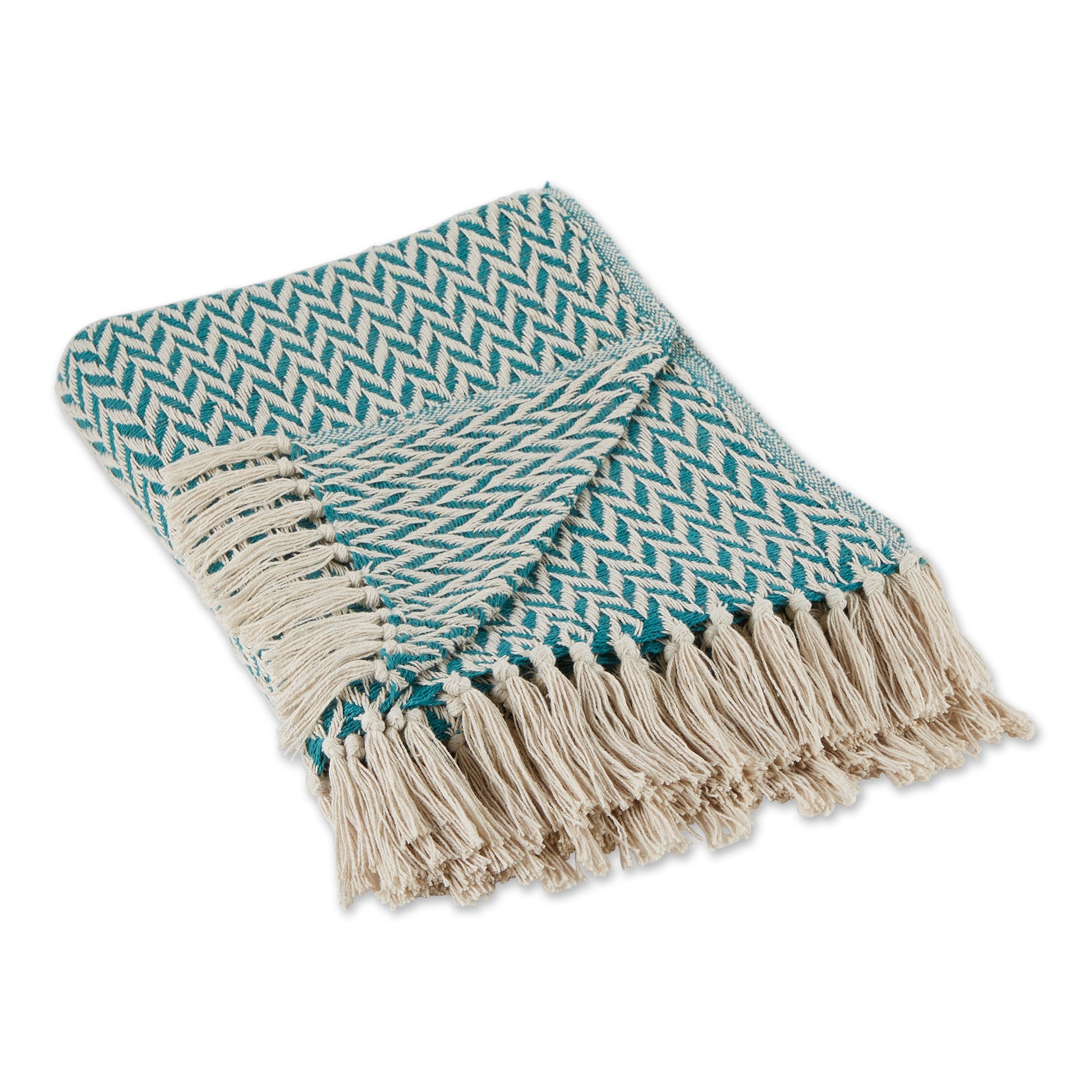 Teal Zig-Zag Throw