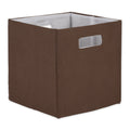 POLYESTER CUBE SOLID BARK BROWN SQUARE 13x13x13