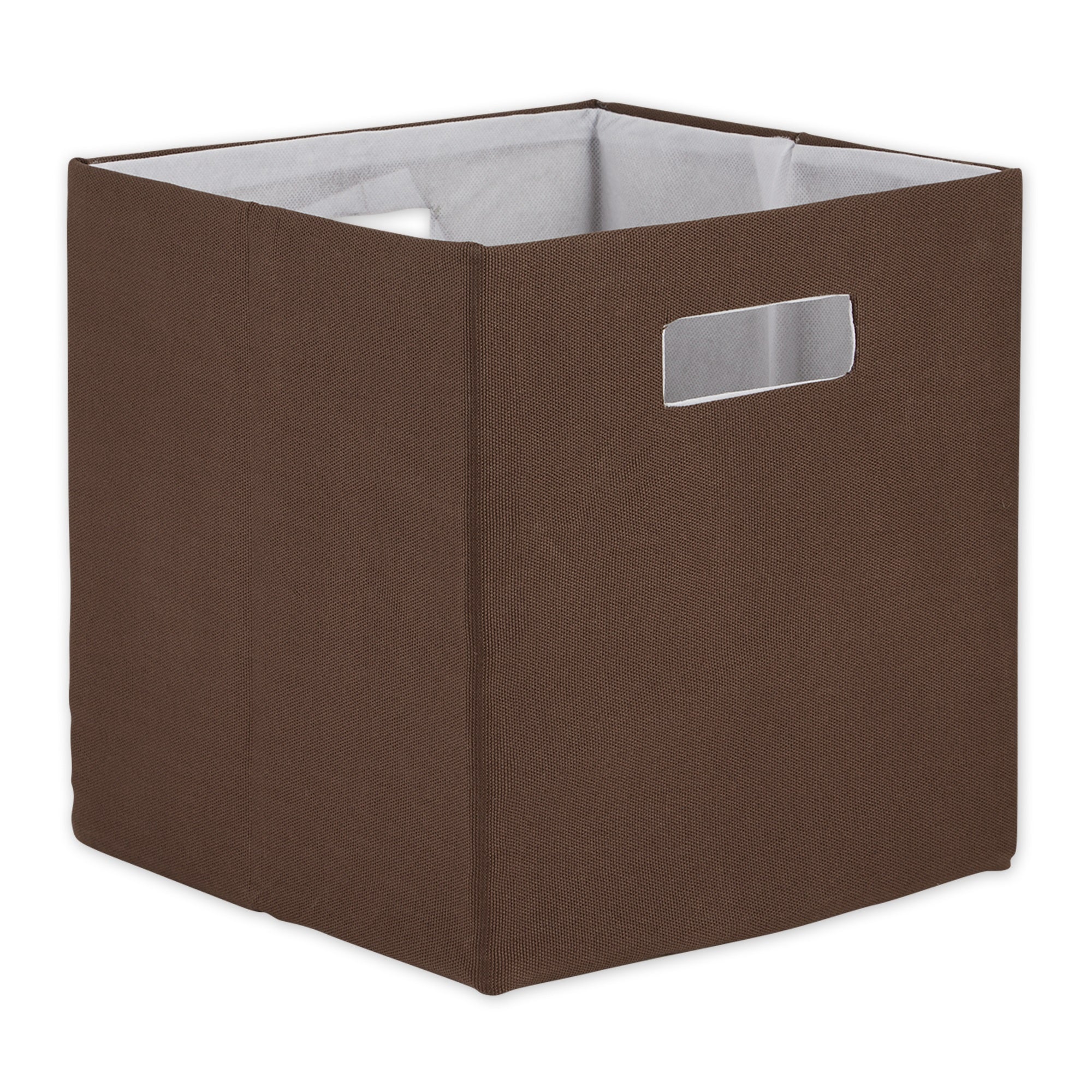 POLYESTER CUBE SOLID BARK BROWN SQUARE 13x13x13
