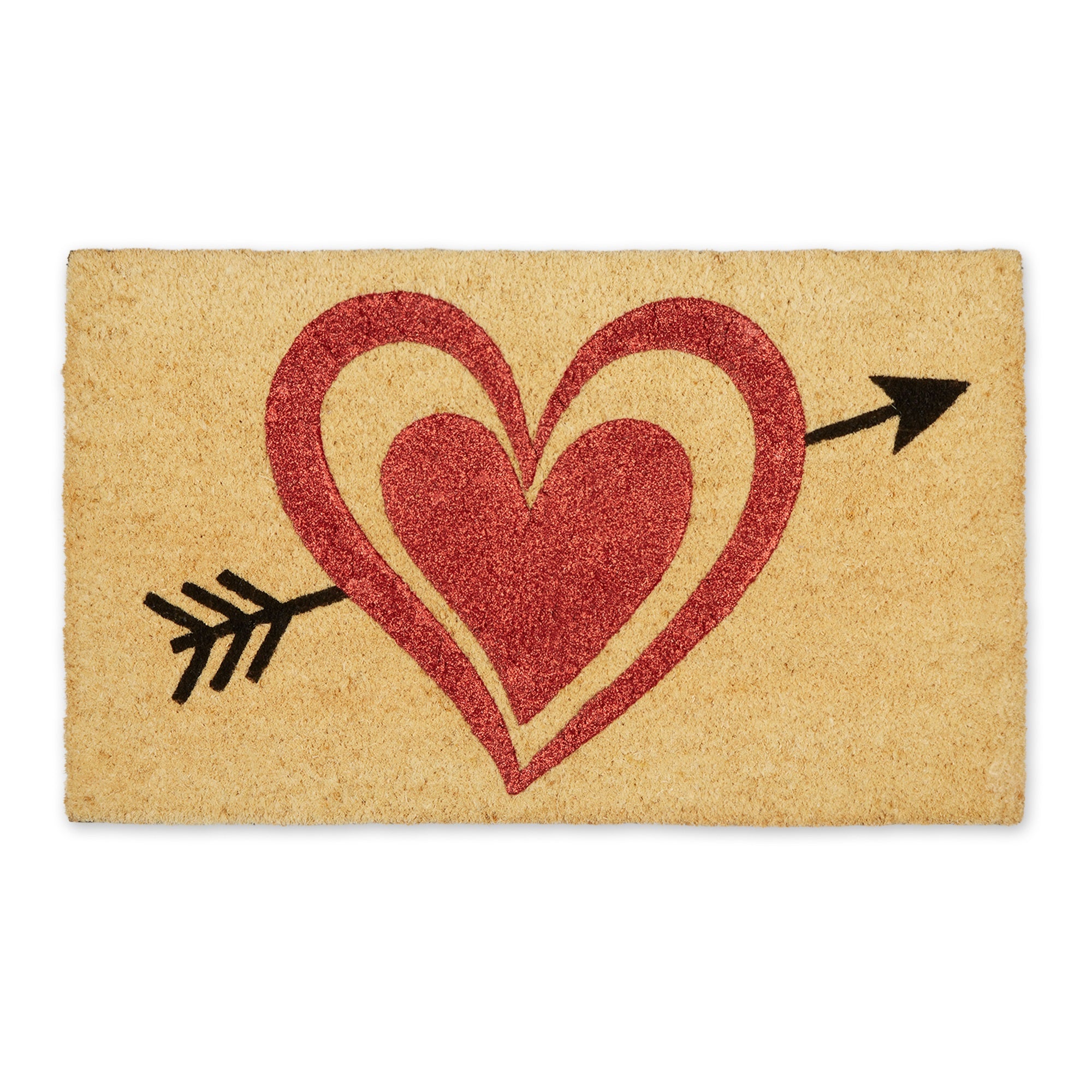 Heart Bow And Arrow Glitter Doormat