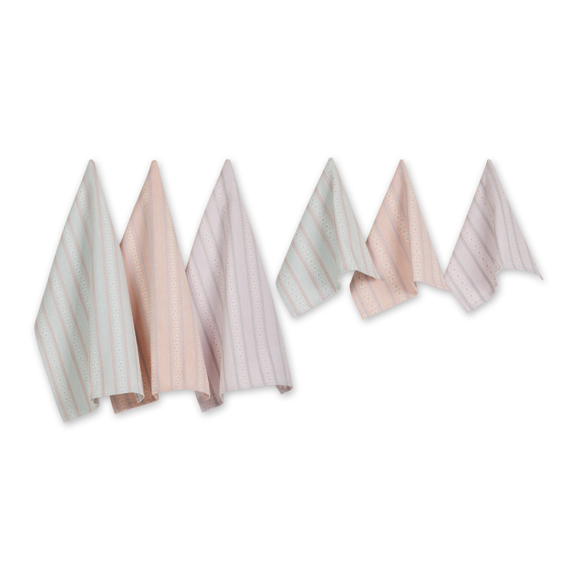 DAISY DOBBY DISHTOWEL & DISHCLOTH SET/6