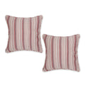 BARN RED HERRINGBONE STRIPE RECYCLED COTTON PILLOW COVER 18x18 SET/2