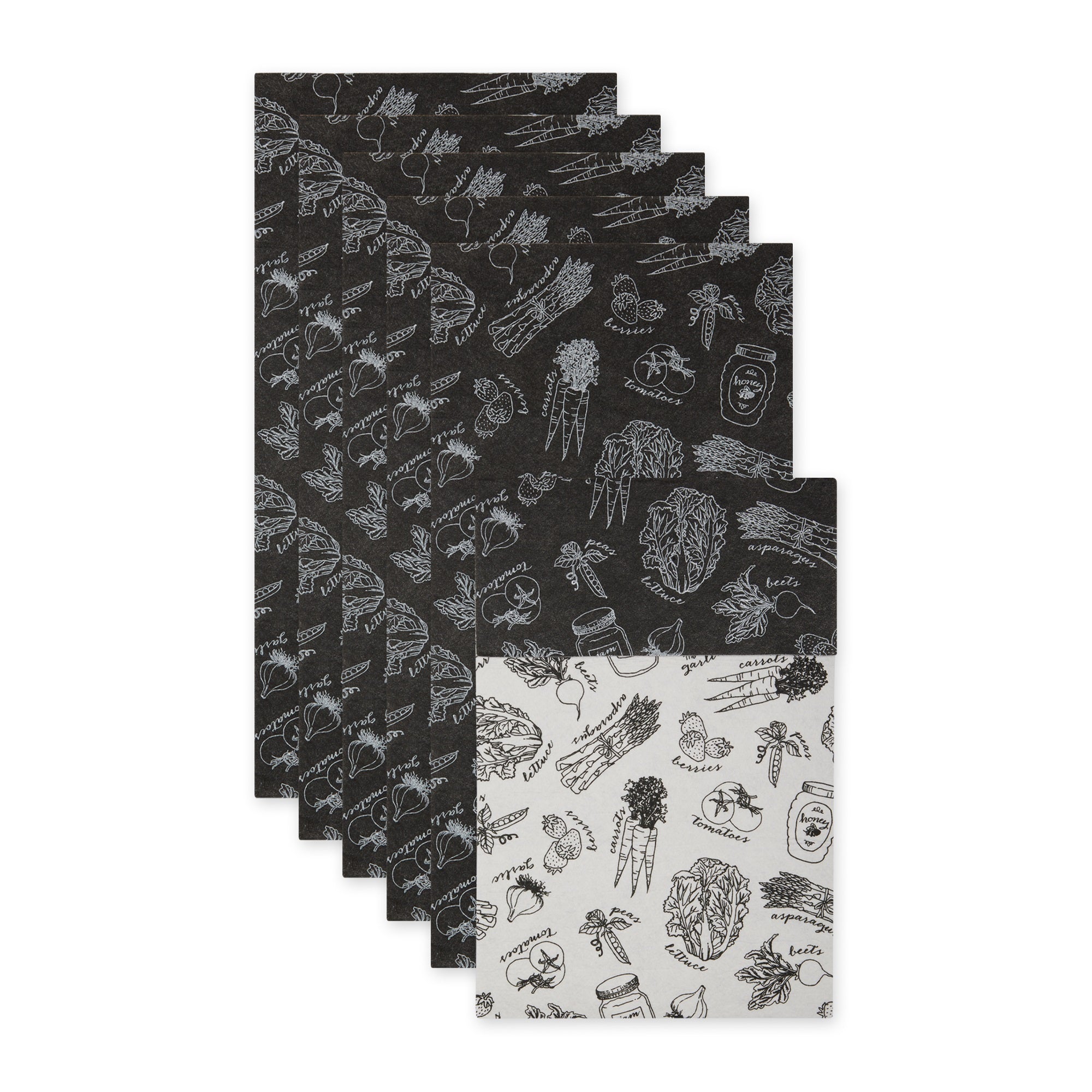 BLACK MARKET PRINT FRIDGE LINER SET/6