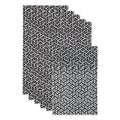 BLACK ABSTRACT LEAF PRINT FRIDGE LINER SET/6