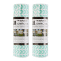 BRIGHT AQUA HERRINGBONE SHELF LINER SET/2