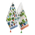 ASST CRAZY PLANT LADY PRINTED DISHTOWEL SET/2