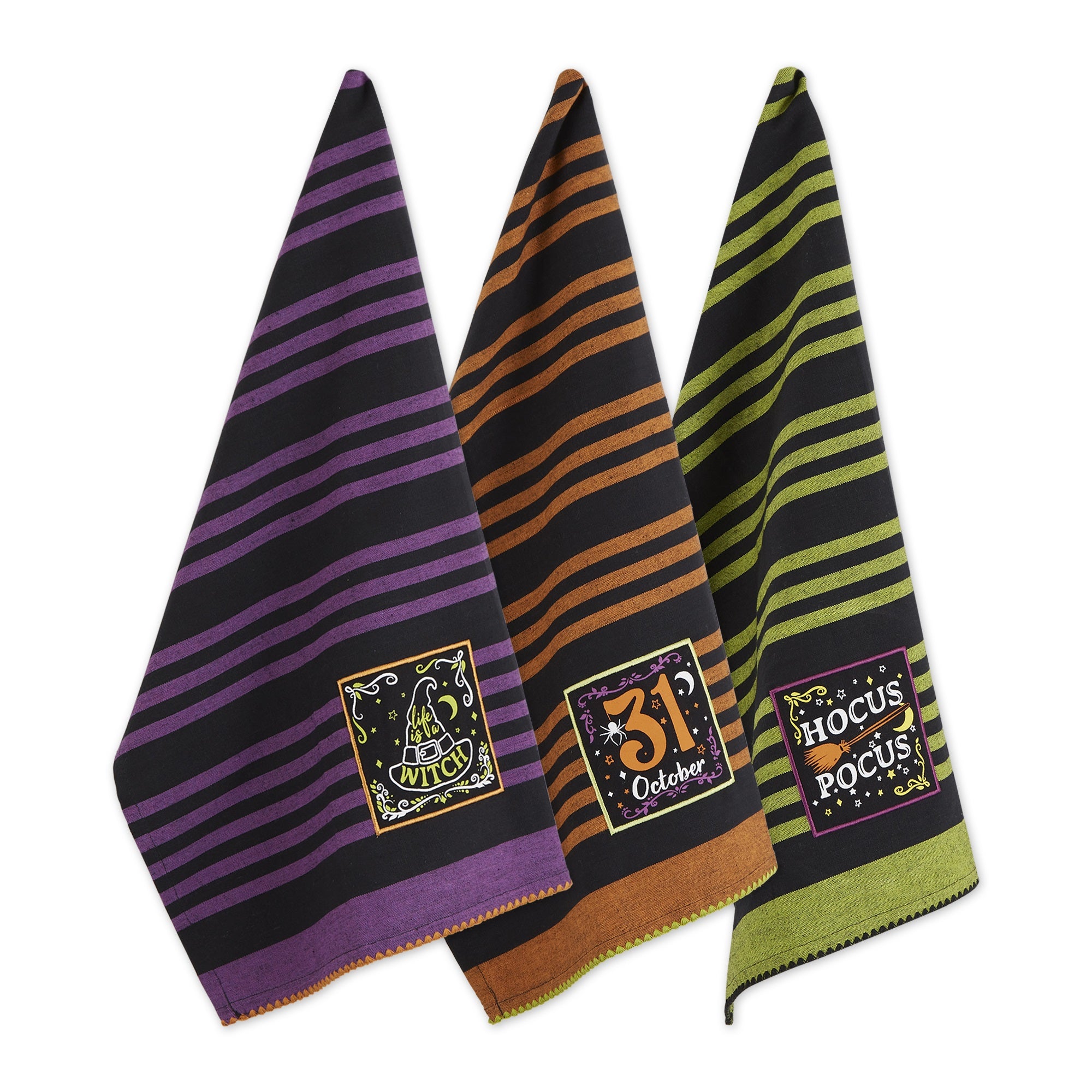 WITCHFUL THINKING EMBELLISHED DISHTOWEL SET/3
