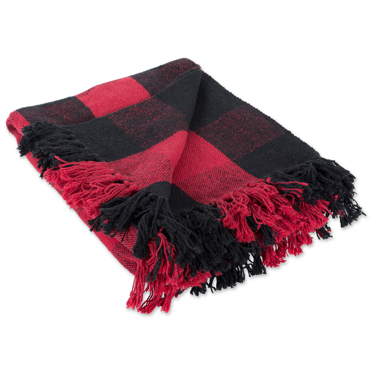 Dii Tango Red & Black Buffalo Check Throw