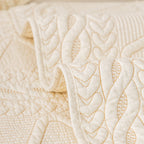 Geometric Textured Cotton Quilted Sofa Cover, Non-Slip Washable Couch Protector