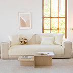 Leaf Vein Textured Cotton Quilted Sofa Slipcover, Non-Slip Modular Couch Covers