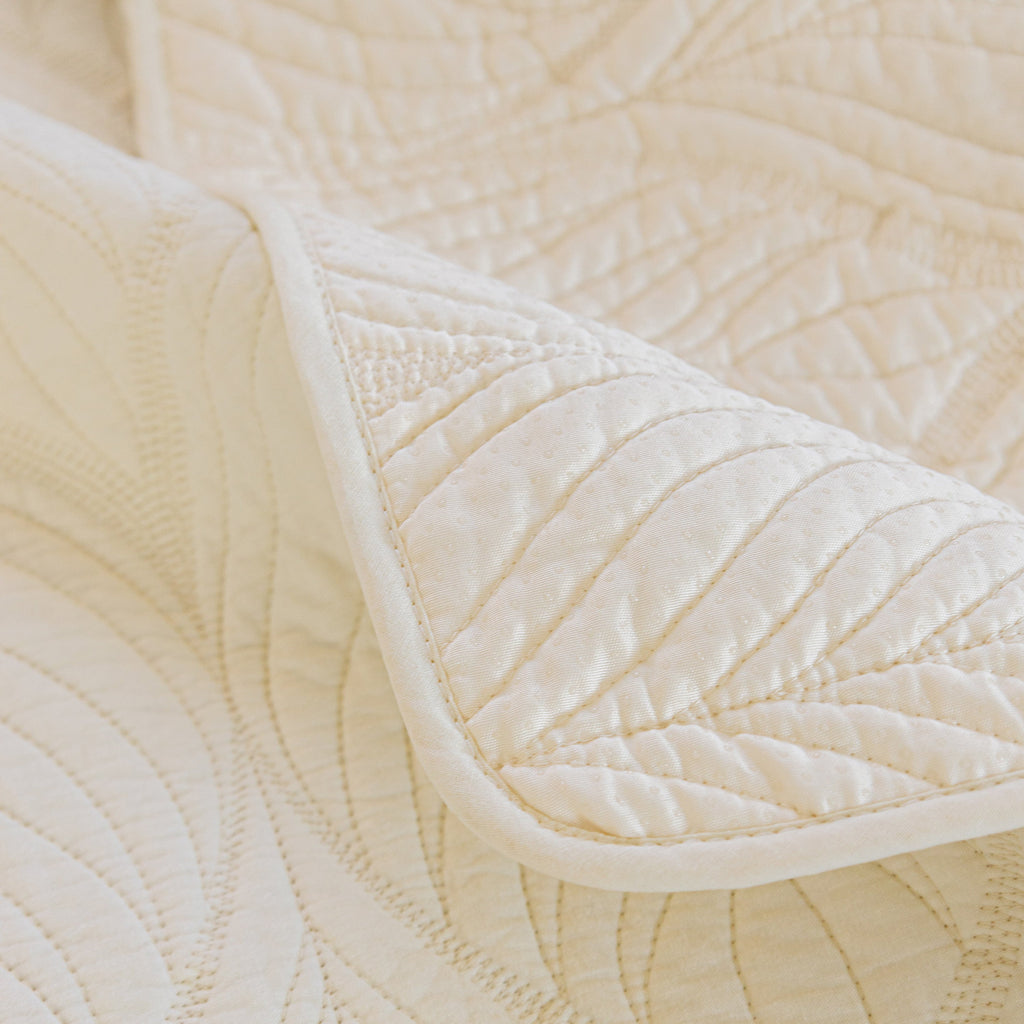 Leaf Vein Textured Cotton Quilted Sofa Slipcover, Non-Slip Modular Couch Covers