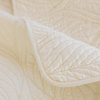 Leaf Vein Textured Cotton Quilted Sofa Slipcover, Non-Slip Modular Couch Covers