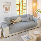 Leaf Vein Textured Cotton Quilted Sofa Slipcover, Non-Slip Modular Couch Covers