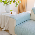 Leaf Vein Textured Cotton Quilted Sofa Slipcover, Non-Slip Modular Couch Covers