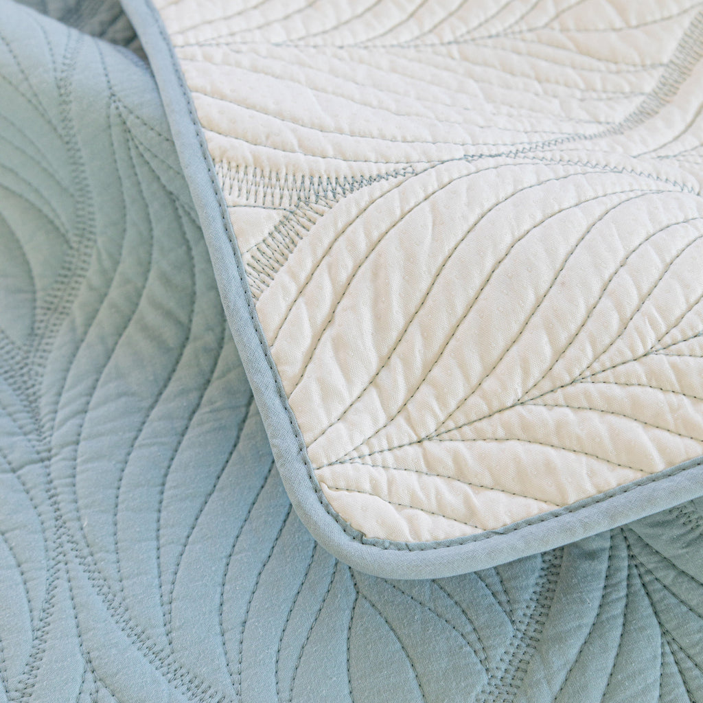 Leaf Vein Textured Cotton Quilted Sofa Slipcover, Non-Slip Modular Couch Covers