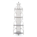 Ornate 4-Tier Metal Corner Bakers Rack Kitchen Dining Shelf