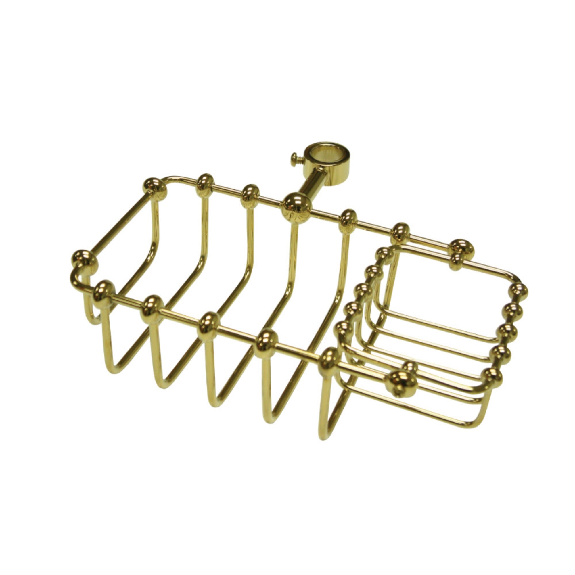 Kingston Brass CC2142 7 Riser Mount Soap Basket, Polished Brass